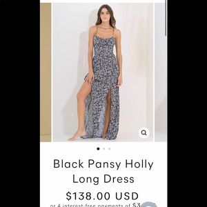 Maaji Black Pansy Holly Maxi Dress NWT